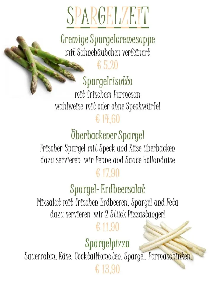 Saisonale Spezialität – Spargelpizza